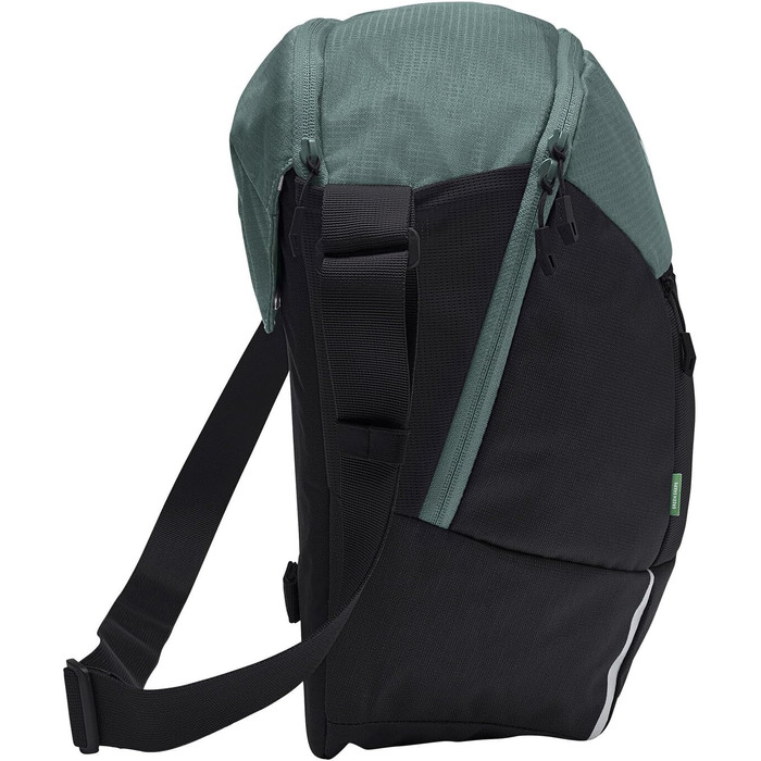 Велосумка VAUDE Cycle Messenger L 20 л з дощовиком, універсальна, чорна/зелена — месенджер для велосипеда