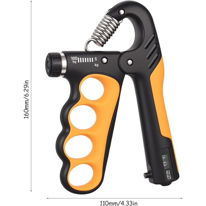 Регульований ручний тренажер для зміцнення рук та пальців, 5-100 кг, набір для тренувань, помаранчевий