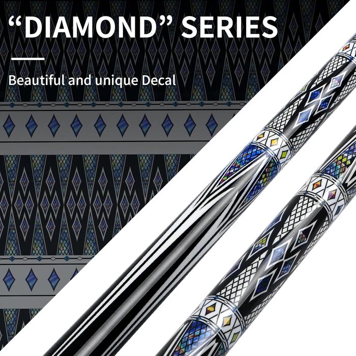 Більярдний кий Kmise Professional – 19, 20, 21 oz, з канадського клена, низька бія, карбоновий телескопічний подовжувач, для дорослих, 20 oz (566g), чорний