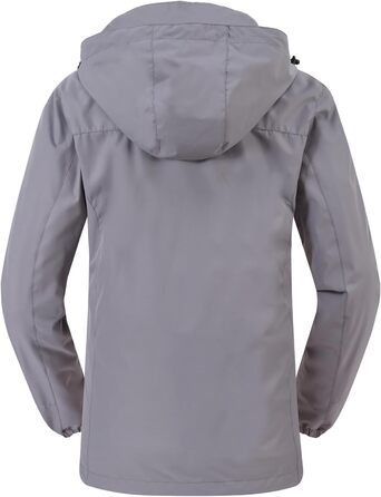 Жіноча куртка 3-в-1: вітро- та водовідштовхуюча, з флісовою підкладкою, тепла зимова куртка з капюшоном (сіра, XXL)