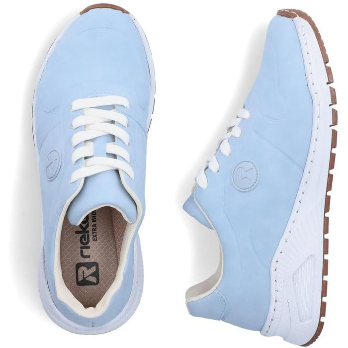 Кросівки жіночі Rieker M4903 Skater, блакитні, широка колодка 37 EU, устілка знімна