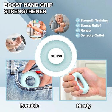 Набір для зміцнення хватки TwinBeing (4 шт.) з ручками та підсилювачем передпліччя - тренажер рук та пальців - розвантажувальне кільце для сили - літаюча диска