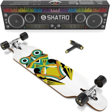 Лонгборд SKATRO Dropthrough для фрірайду з T-Tool, скейтборд для дорослих і підлітків, високоякісна декa, комплект Frog