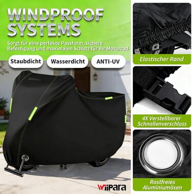 Водонепроникний чохол для мотоцикла та скутера 210D Oxford (200x105x125 см) — захисний зовнішній тент від дощу, снігу та UV-випромінювання, XXS