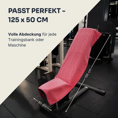 Рушник для фітнесу YUMUVE 125x50 см – спортивний рушник з покриттям для обладнання – нековзний & швидковисихаючий – мікрофібра рифленої текстури – ідеальний для спортзалу, тренажерного залу, йоги, тренувань – 5 кольорів (рожевий)