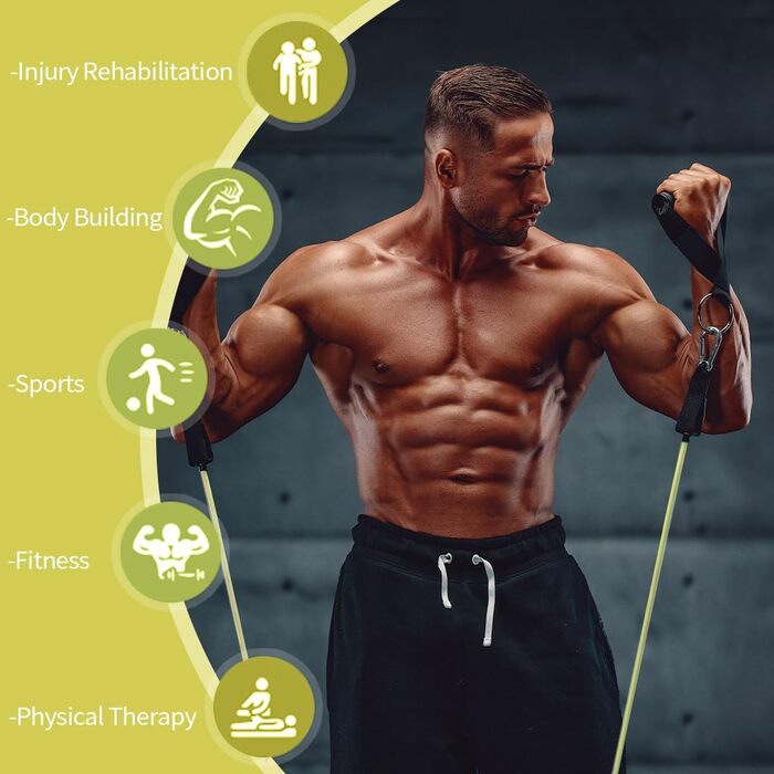 Набір еластичних стрічок для фітнесу VEICK: 4 шт. (зелені) для калістеніки, пілатесу