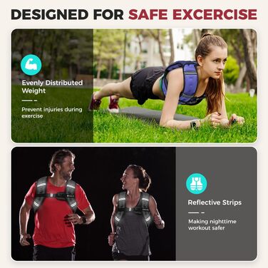 Вага для тренувань BAGAIL, регульований обхват грудей, практична кишеня, заповнена залізяним піском, ідеальна для тренувань у спортзалі, йоги та аеробіки (фіолетовий, 6 кг)