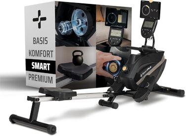 Гребний тренажер SportPlus для дому, складаний, з тихою магнітною системою гальмування, комп'ютером для тренувань, для дому, фітнес-обладнання, сумісний з додатком