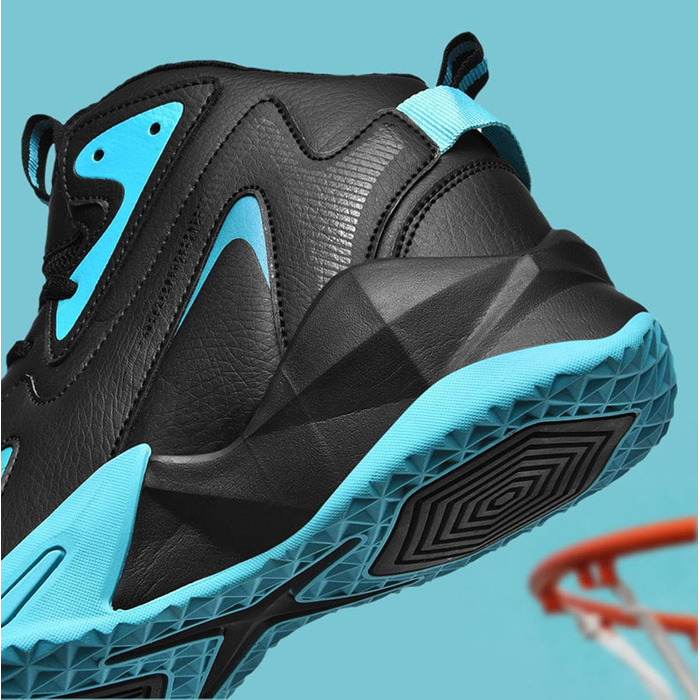 Чоловічі баскетбольні кросівки для занять спортом, дитячі кросівки, кросівки для залу та вулиці, бігові кросівки (47 EU, Чорний) 47 EU Чорний