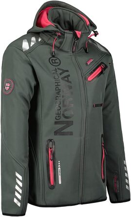 Жіноча куртка-софтшелл Geographical Norway Outdoor: водонепроникна функціональна спортивна куртка для дощу (XXL, темно-сірий з рожевим)