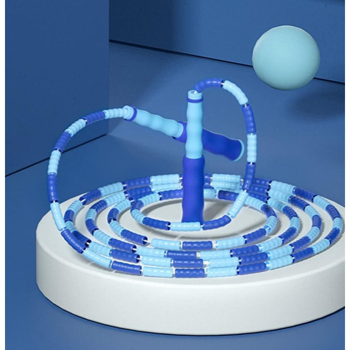 Скакалка для фітнесу Cafurty з м'якими намистинами, без спутанню, регульована довжина, 9.8 футів (блакитна)