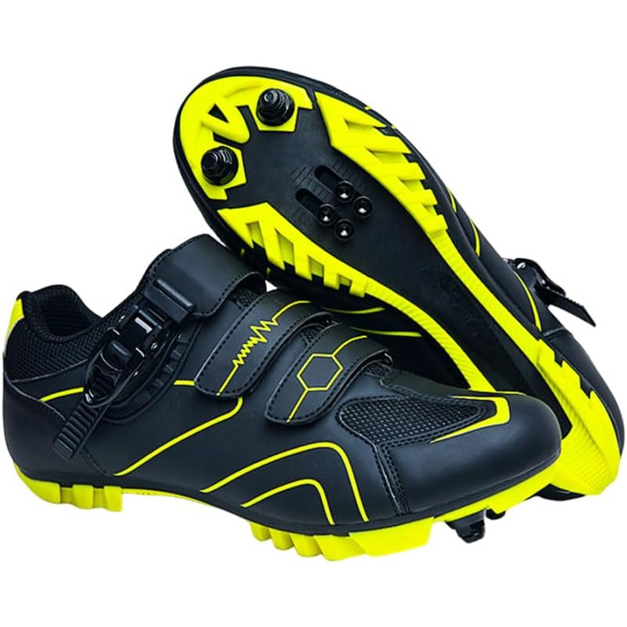 Велосипедні черевики для чоловіків та жінок MTB, Radsport, Mountainbike, кросівки, дихаючі, Outdoor, сумісні з SPD (47 EU, Жовті)