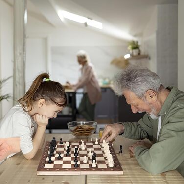 Набір шаховий магнітний 3 в 1 з дерева, шахи та шашки, преміум-якість, 39x39 см