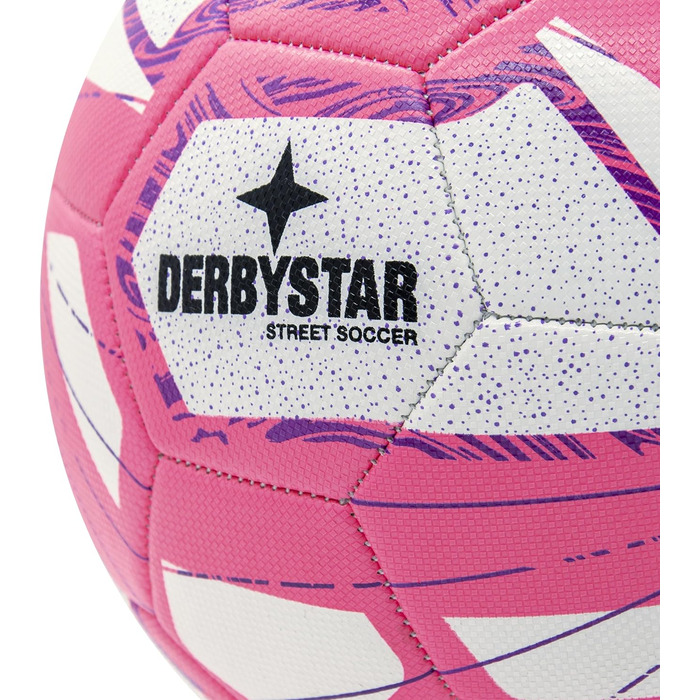 М'яч для вуличного футболу Derbystar Street Soccer, розмір 5, біло-рожевий, для відпочинку, 5 яскравих кольорів