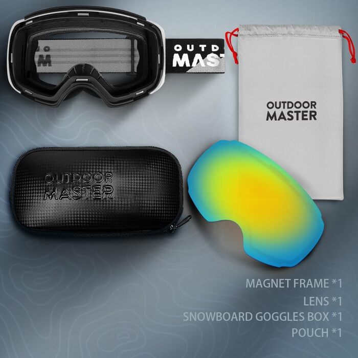 OutdoorMaster PRO: Скі-маска унісекс з змінними лінзами | Захист від сонця, проти запотівання | Для тих, хто носить окуляри