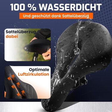 ANFIL® Велосипедне сідло - Максимальний комфорт - Ергономічне сідло з Memory Foam 3.0 - для жінок та чоловіків - Зручне та м'яке - з оптимізованим розподілом тиску для тривалих поїздок (City)