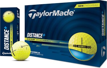 Гольф-м'ячі TaylorMade Distance+ 2025 білі (жовті), універсальний розмір