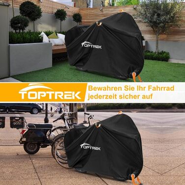 Чохол для велосипедів Toptrek на 2 велосипеди, водонепроникний, 210D Oxford, 210 x 110 x 95 см, з кільцями для замка, захист від сонця, міцний, чорний