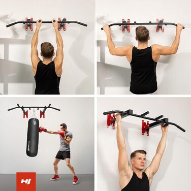 Hop-Sport Мультигрифова турнік для стіни HS-2002K - Професійний турнік для дому з різними варіантами хваток