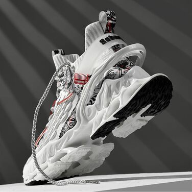 Чоловічі бігові кросівки для вулиці: легкі, зручні, дихаючі, з антиковзкою підошвою. Ідеальні для спорту, фітнесу, джогінгу та активного відпочинку. Розмір 41.5 EU, колір білий.