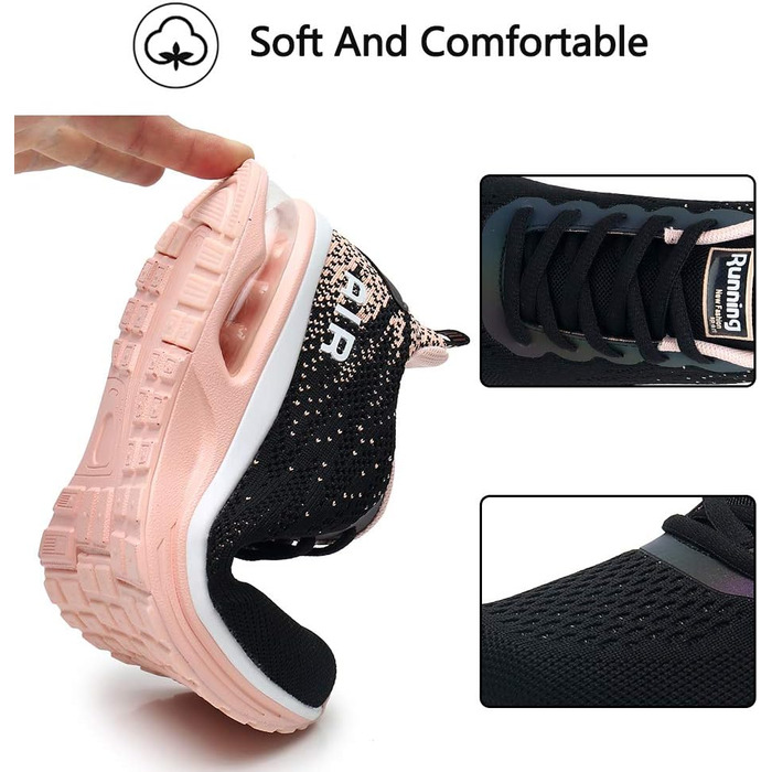 AFFINEST Легкі кросівки для бігу та спорту, дихаючі, з антиковзкою підошвою, чорно-помаранчеві (41 EU)