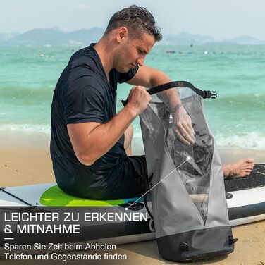 Чорний рюкзак Blackace Arteesol водовідштовхуючий, Dry Bag 20L, 40L, 45L. Ідеально для каякінгу, кану, кемпінгу, трекінгу, походів, вітрильного спорту та інших водних видів спорту (сірий, 45L)
