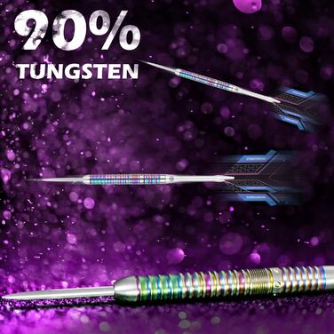 Дарти WIN.MAX Tungsten 90% (3 шт) 18-28г, металеві наконечники, професійні сталеві дротики 23г, кольорові