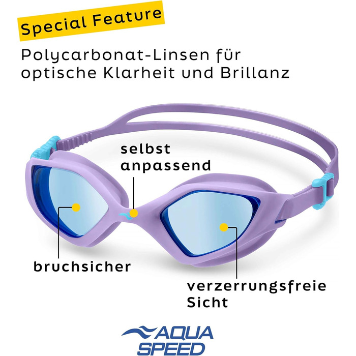 Плавальні окуляри Aqua Speed ZENITH 09 для дорослих, дзеркальні, антифог, UV-захист, силіконова стрічка, мікрофіброва серветка, фіолетові