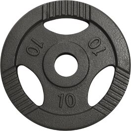 Олімпійські диски для штанги GORILLA SPORTS, чавунні, сріблясті, 1,25–20 кг, 50 мм, Tri-Grip
