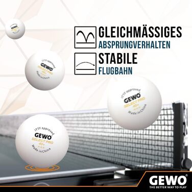 Мережа для настільного тенісу GEWO CS Outdoor - вулична, стійка до погодних умов, з кріпленнями та регулюванням висоти, чорна