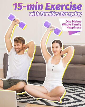 Набір гантелей Fragraim 5 кг x 2, регульовані, для дому, фітнесу, силових тренувань (фіолетовий)