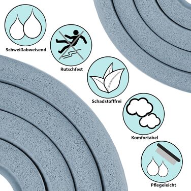 Йога мат ALPIDEX Extra Dick 1,5 см: Антиковзка фітнес килимок для йоги, пілатесу, гімнастики, HIIT, фітнесу, спорту та фізіотерапії (190 x 80 x 1.5 см, Ice Blue)