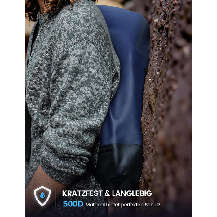 Водонепроникний рюкзак-сумка Dry Bag Lamicall 10 літрів, блакитний - міцний, з водонепроникним чохлом для телефону