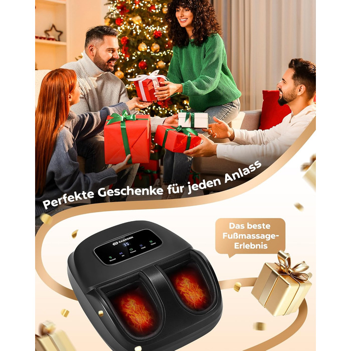 Масажер для ніг Shiatsu з пультом керування та LCD-дисплеєм, до 48 розміру, ідеальний подарунок для жінок/матусь/батьків