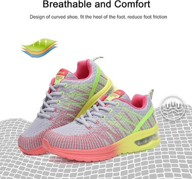 Жіночі кросівки для бігу Hitmars: зручні, дихаючі, з амортизацією, для занять спортом та прогулянок. Розміри EU 36-42, кольори: чорний, сірий