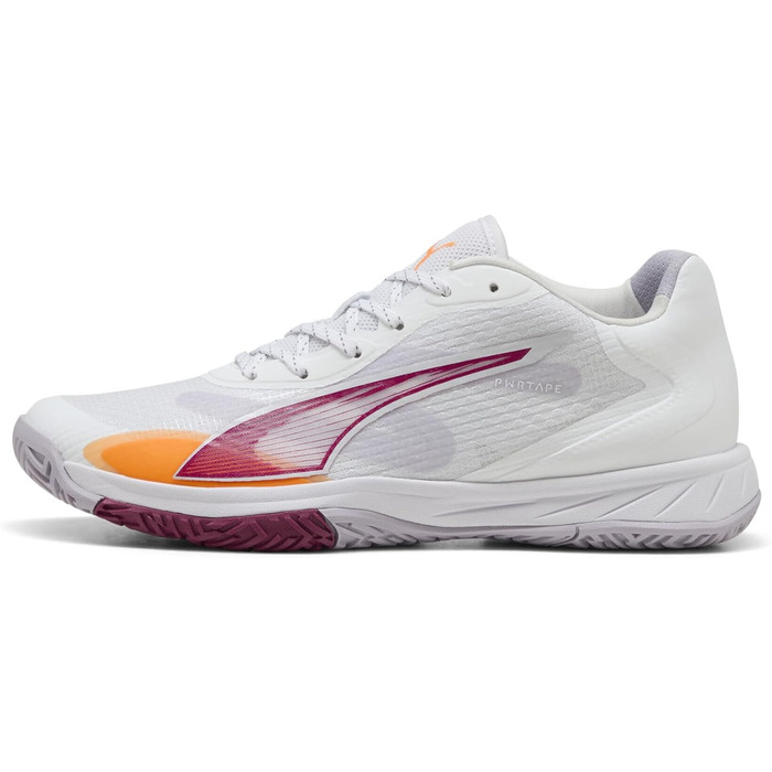 Жіноче взуття для залу PUMA Accelerate Turbo W+ 4 – зальний турнірний черевик (42.5 EU, білий, фіолетовий, лайм, рудий)