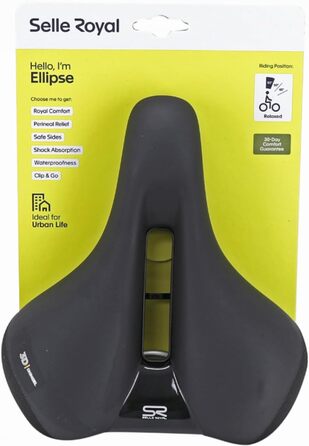 Сідло для велосипеда Selle Royal Ellipse Relaxed унісекс, преміум, чорне