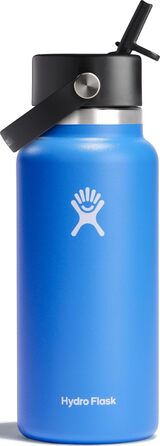 Термопляшка Hydro Flask 946 мл (32 oz) з нержавіючої сталі з вакуумною ізоляцією, герметична кришка Flex Cap та ремінець, спортивна пляшка для води