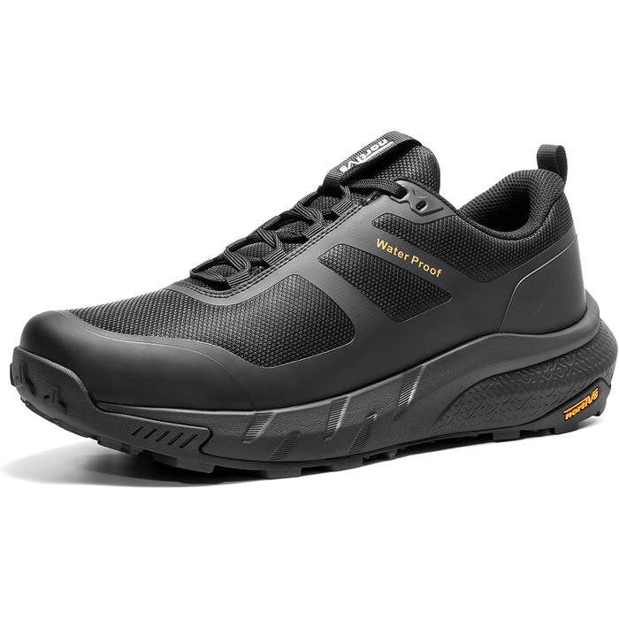 Чоловічі водонепроникні трекінгові черевики NORTIV 42 EU, чорні. З підтримкою склепіння стопи для туризму, кемпінгу, тенісу та активного відпочинку