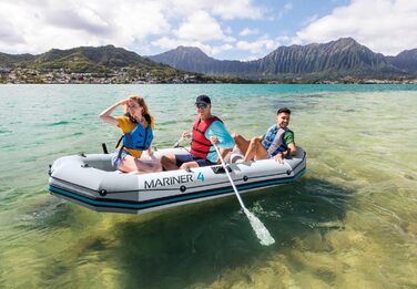 Надувний човен Intex Mariner 4 - професійна серія, комплект з веслами та насосом, без фталатів