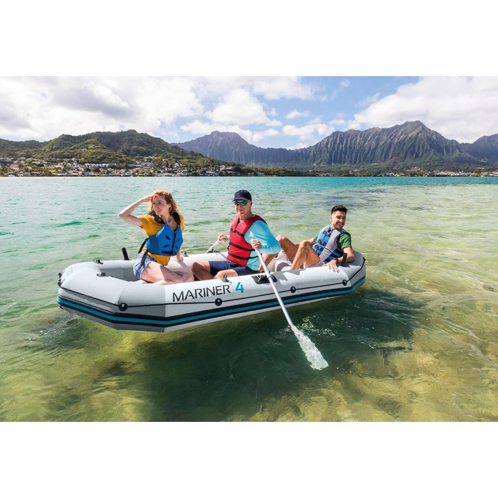 Надувний човен Intex Mariner 4 - професійна серія, комплект з веслами та насосом, без фталатів