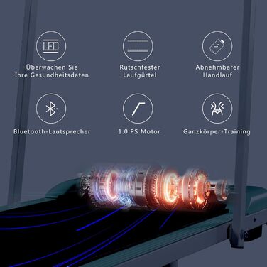 Біговий тренажер Merax MS304438AAB: Компактний біговий килимок з LED-дисплеєм для дому та офісу