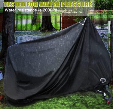 Водонепроникний чохол для велосипеда з щільного оксфордського полотна з кільцями для замка, ПУ-покриття, 200 x 110 x 90CM, з сумкою для зберігання, для зовнішнього використання