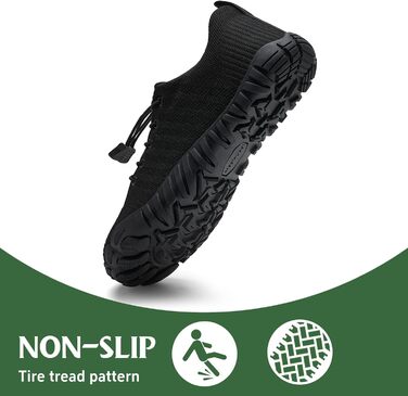 Barefoot Shoes IceUnicorn для жінок та чоловіків: кросівки для трейлу, плавання та відпочинку на пляжі (46 EU, чорний)