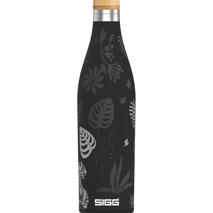 Термобутилка SIGG Meridian Sumatra Tiger 0.5 л, герметична, з подвійними стінками з нержавіючої сталі, бамбукова кришка, BPA та пластику не містить