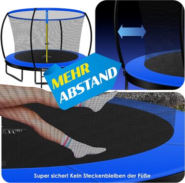 Трамплін KESSER® Ø 244/305/366/427 см з сіткою | Сертифікат TÜV Rheinland GS | Для дітей до 150 кг | Садовий, дитячий | Комплект