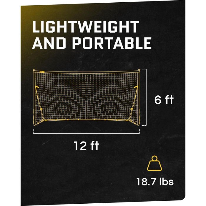 Футбольні ворота та сітка SKLZ Quickster 12x6 футів, мобільні