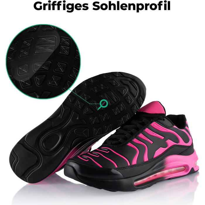 Спортивні кросівки для жінок та чоловіків, амортизація, легкі бігові кросівки, чорний, зелений, оранжевий (38 EU, чорний, рожевий)