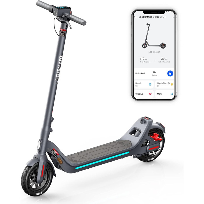 Електросамокат LEQISMART, 40 км, 350 Вт, 9'' колеса, 10.4 А·год, APP, для дорослих і підлітків