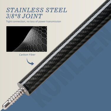 Білльярдний кий Konllen Heavy Hitter Break-Queue з карбону, 12.9 мм наконечник, для розбивання (Break-Queue), 3-х частинний, з можливістю перемикання на Jump-Queue